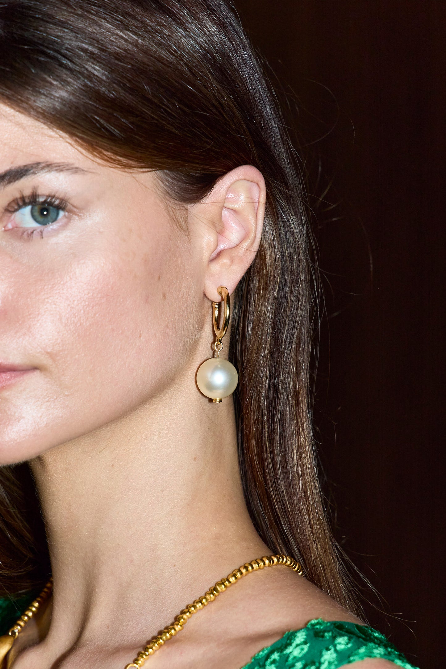 Small Hoop Pearl Earring