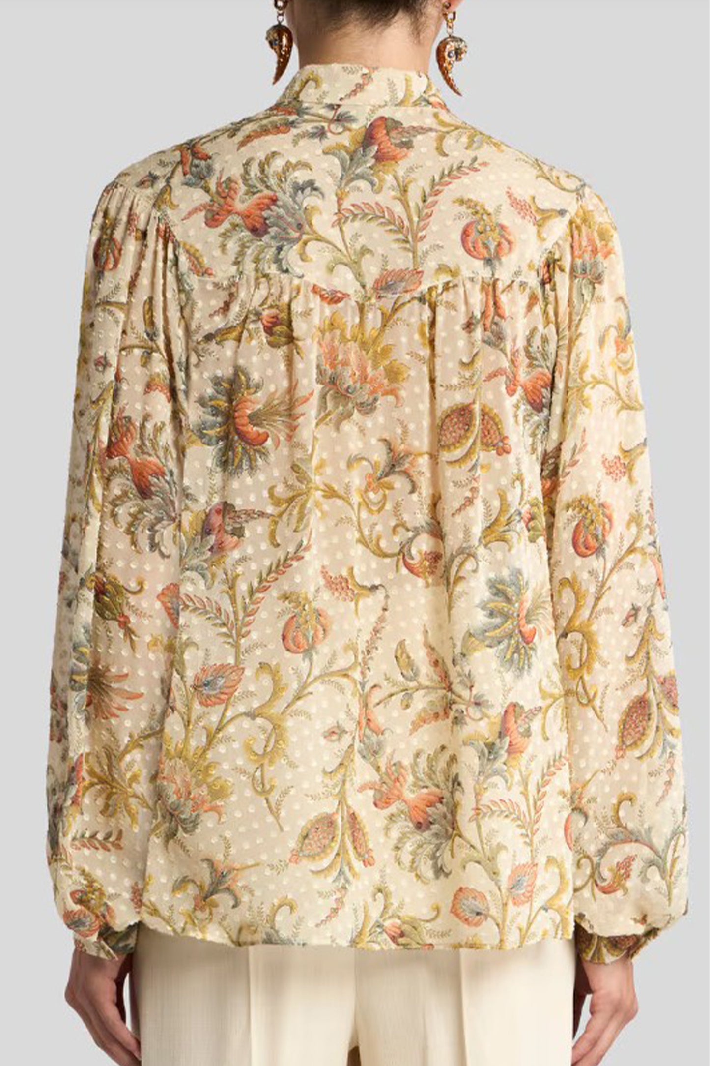 Flared Shirt with Pleating Detail