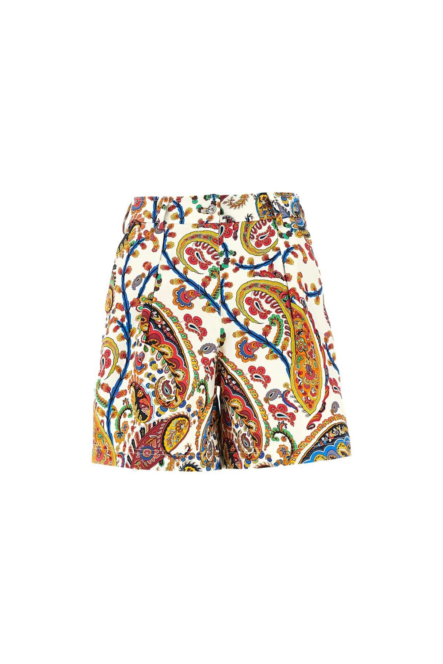 Pleated Shorts with Back Patch Pocket