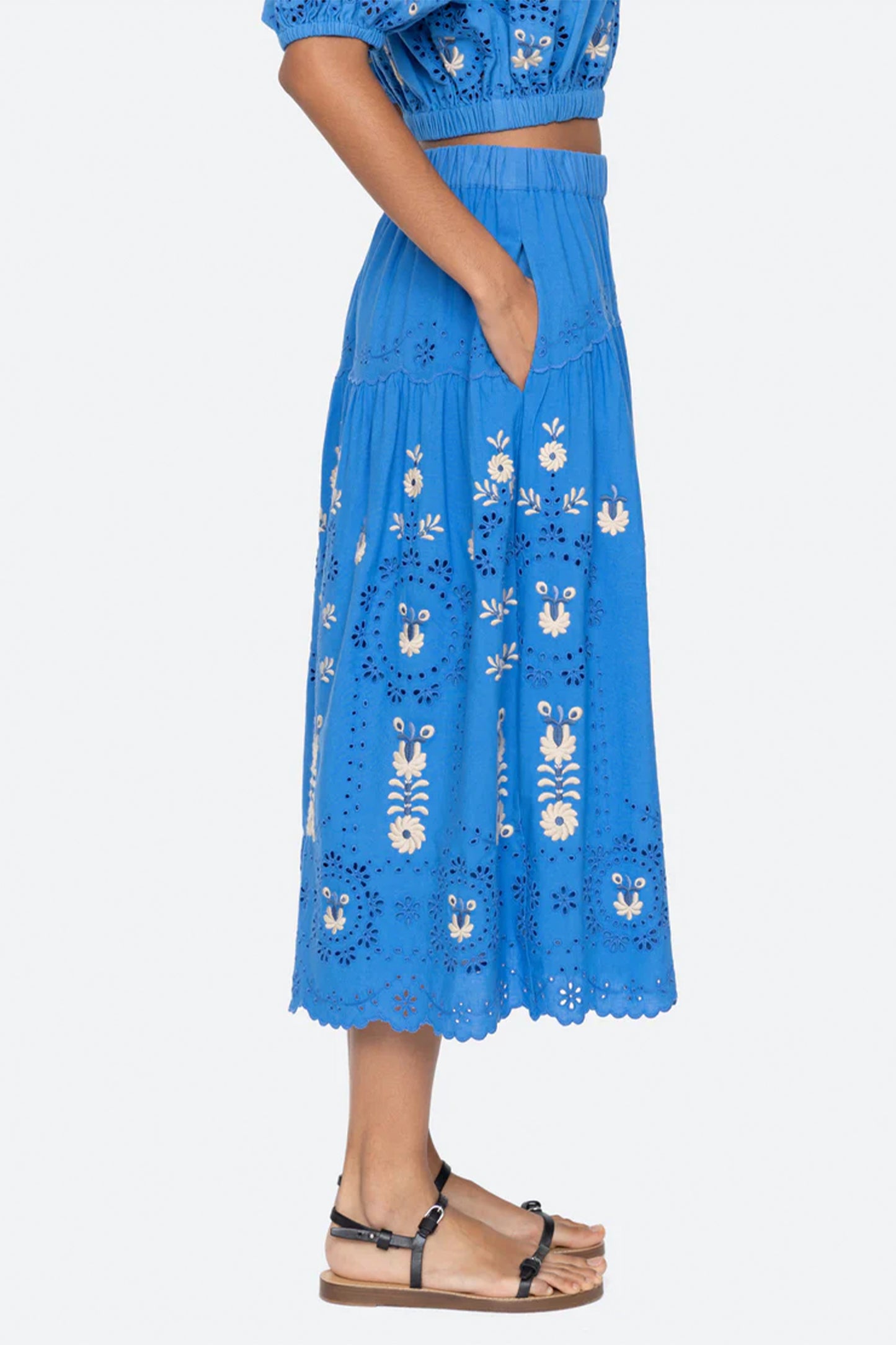 Catharina Emb Midi Skirt