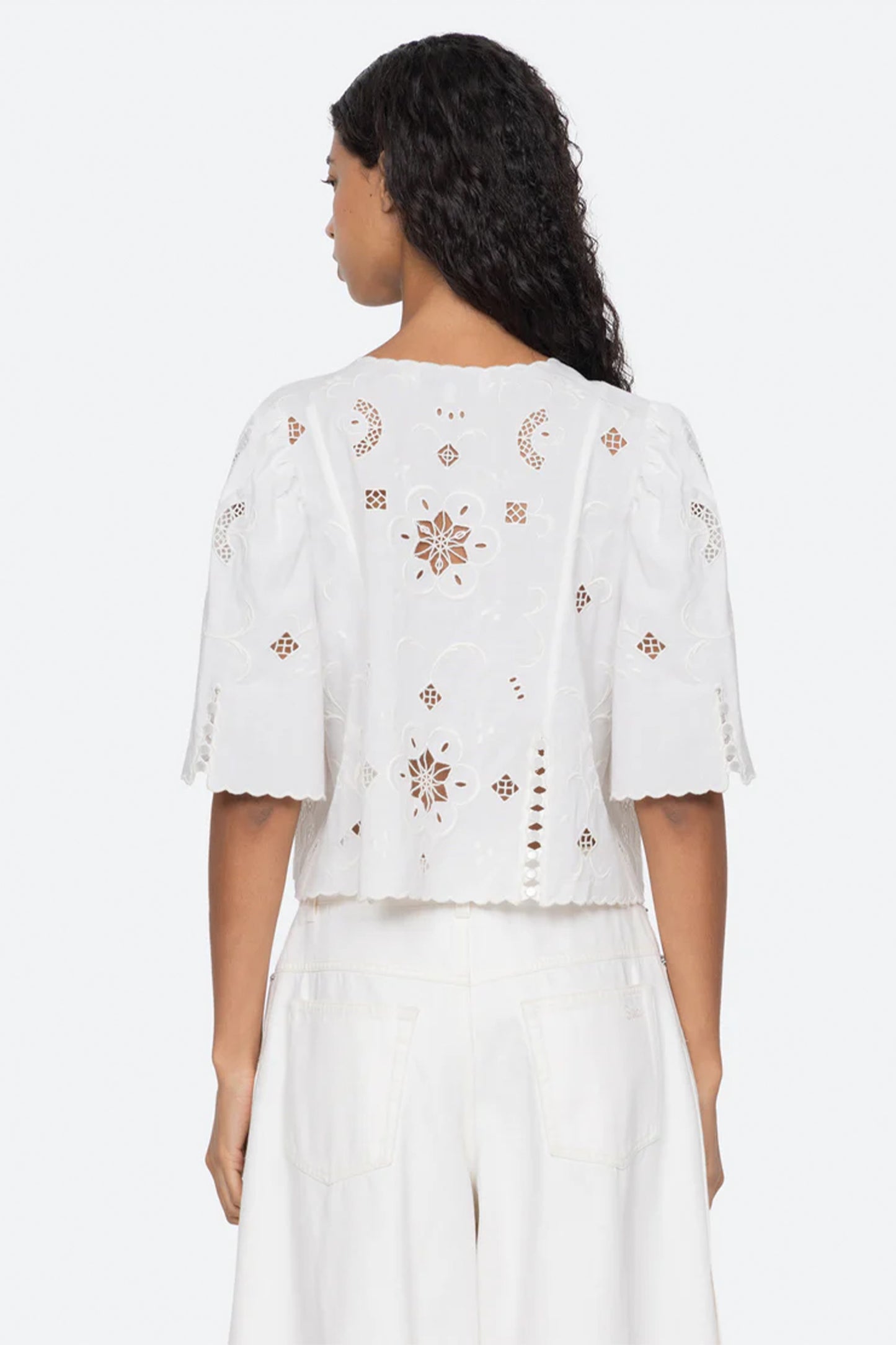 Gardener Emb S/Slv Top