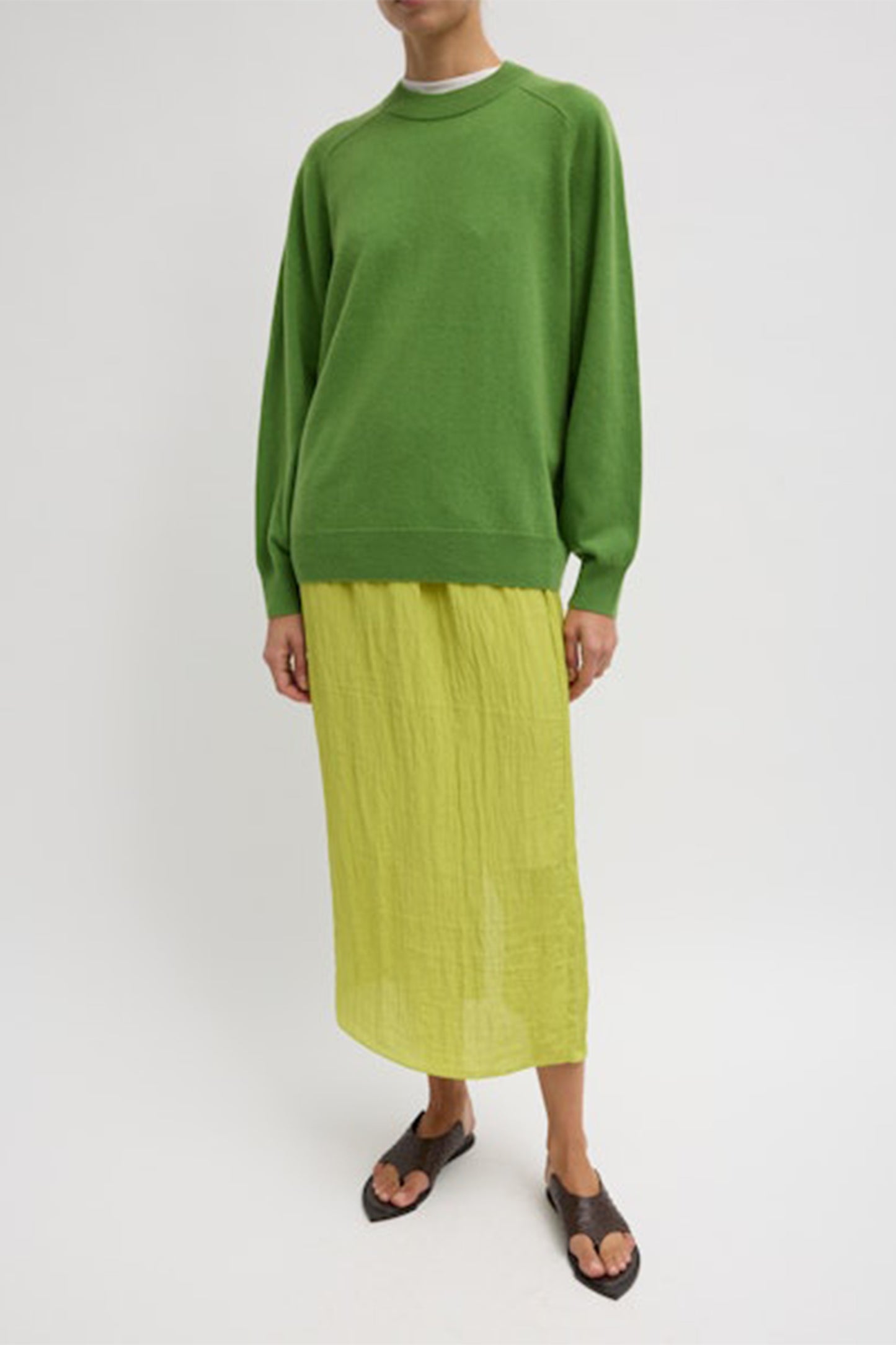 Cashmere Crewneck Cut Out Sleeve Sweater