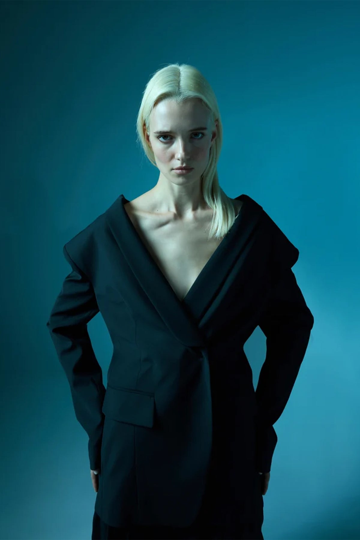 Recycled Tropical Wool Tuxedo Zip Blazer
