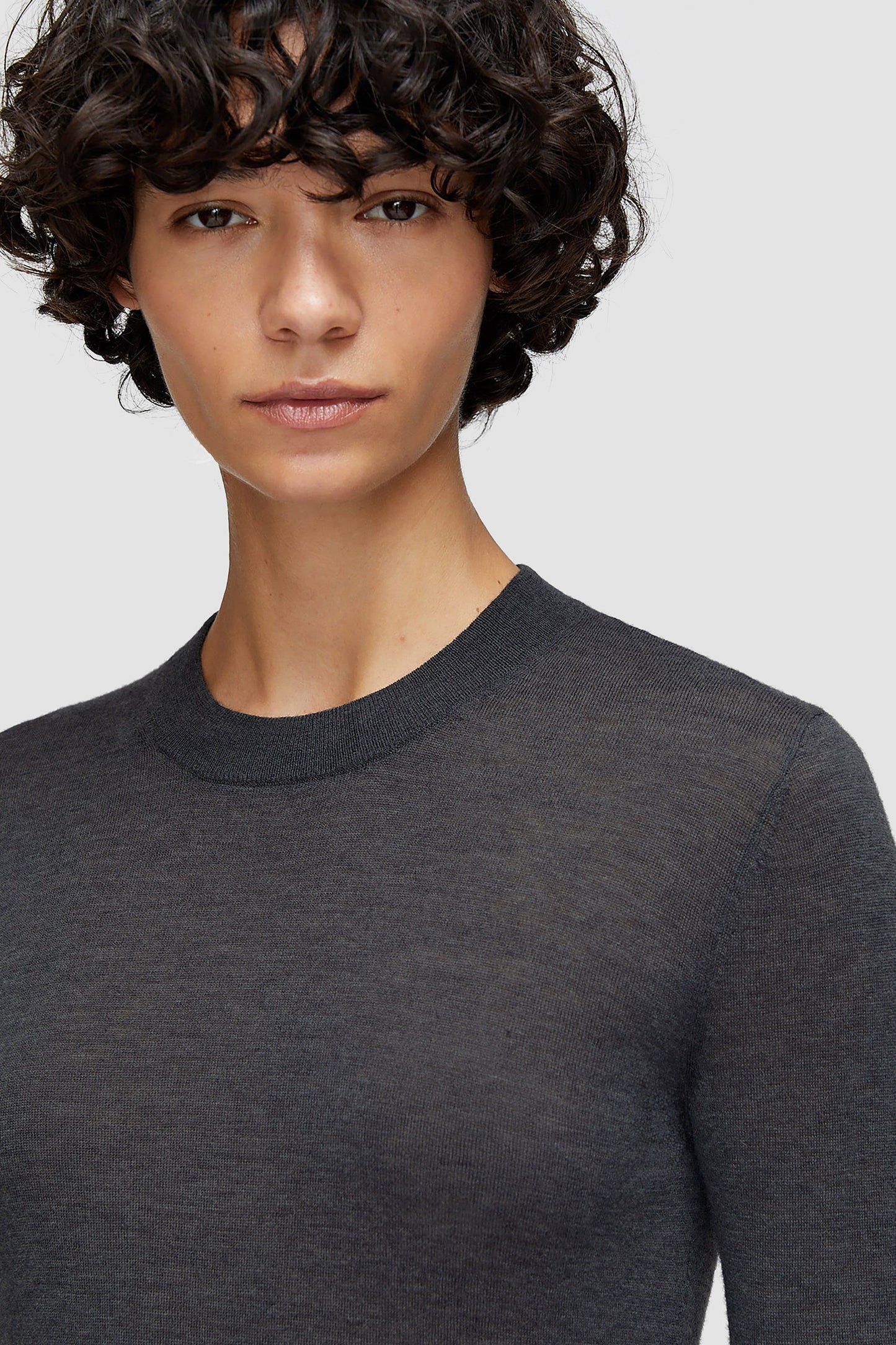 Round Neck L/SLV Cashair Top