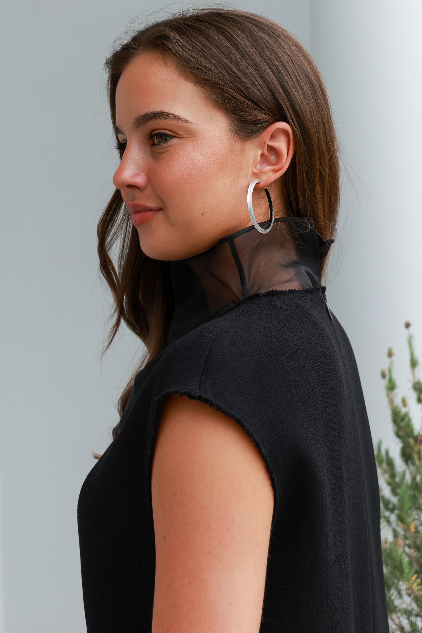 Melee Crepe V-Neck Dress