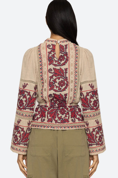 Beena Embroidery L/SLV Top
