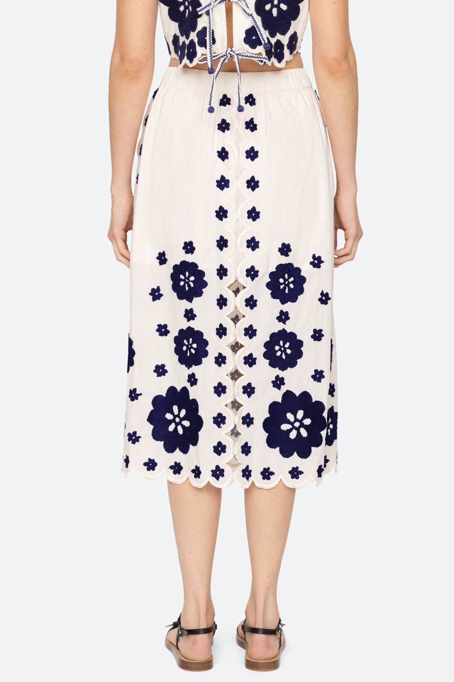 Catrine Applique Midi Scallop Skirt