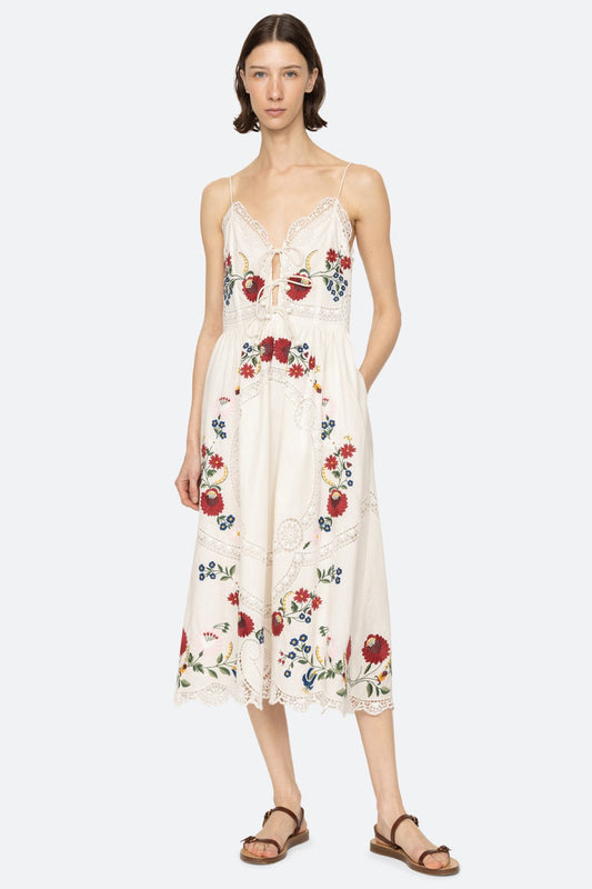 Celia Embroidery Slip Dress