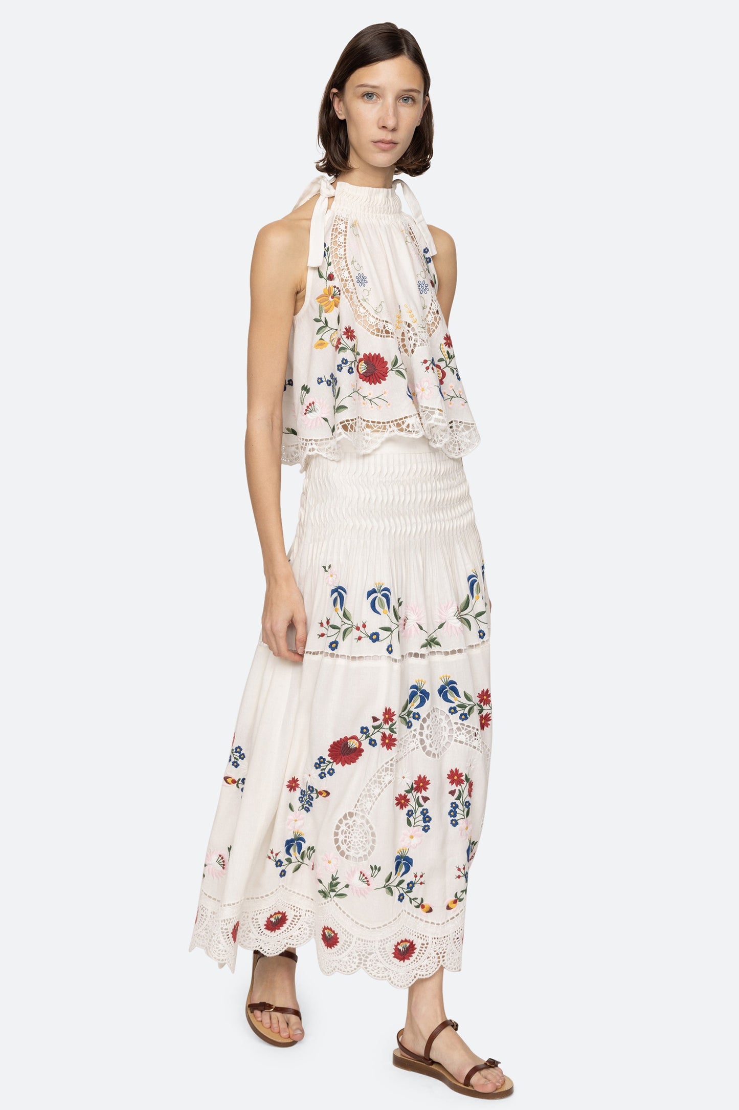 Celia Embroidery Halter Top