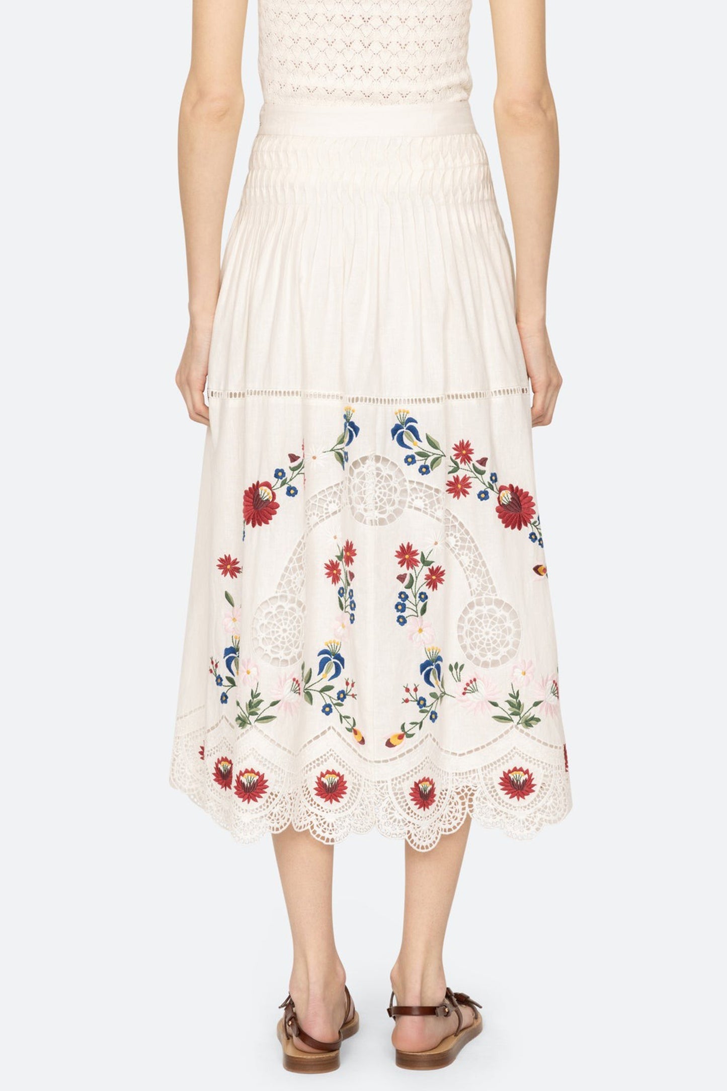Celia Embroidery Midi Skirt