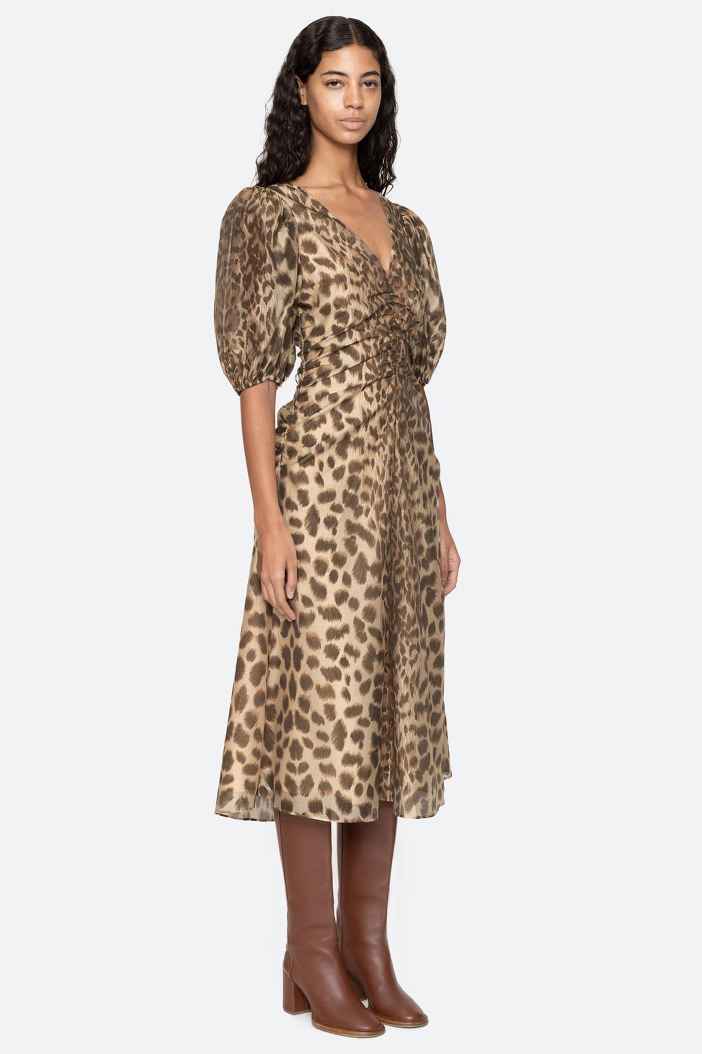 Claude Puff SLV Midi Dress