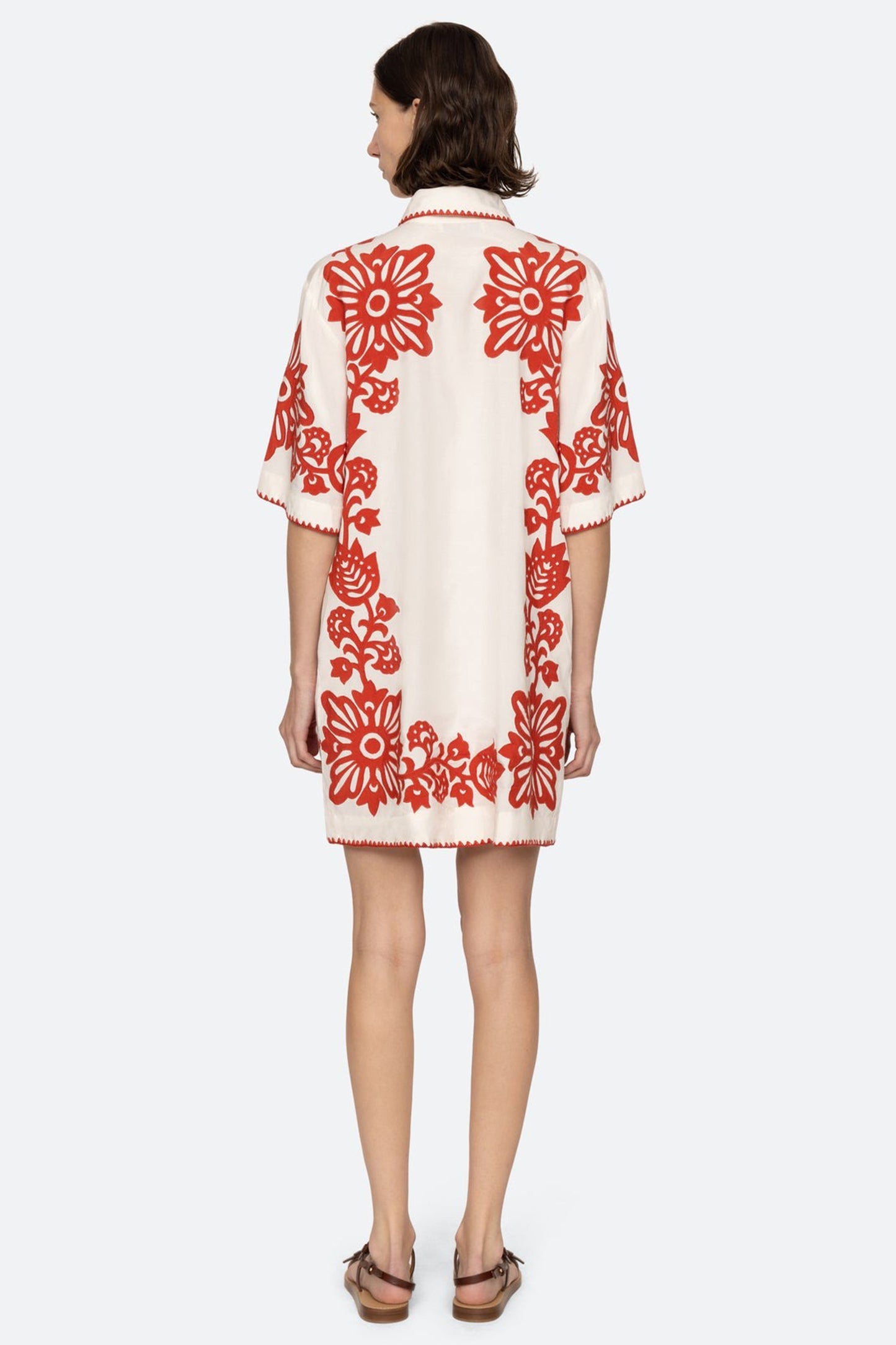 Liliana Applique Mini S/SLV Shirt Dress