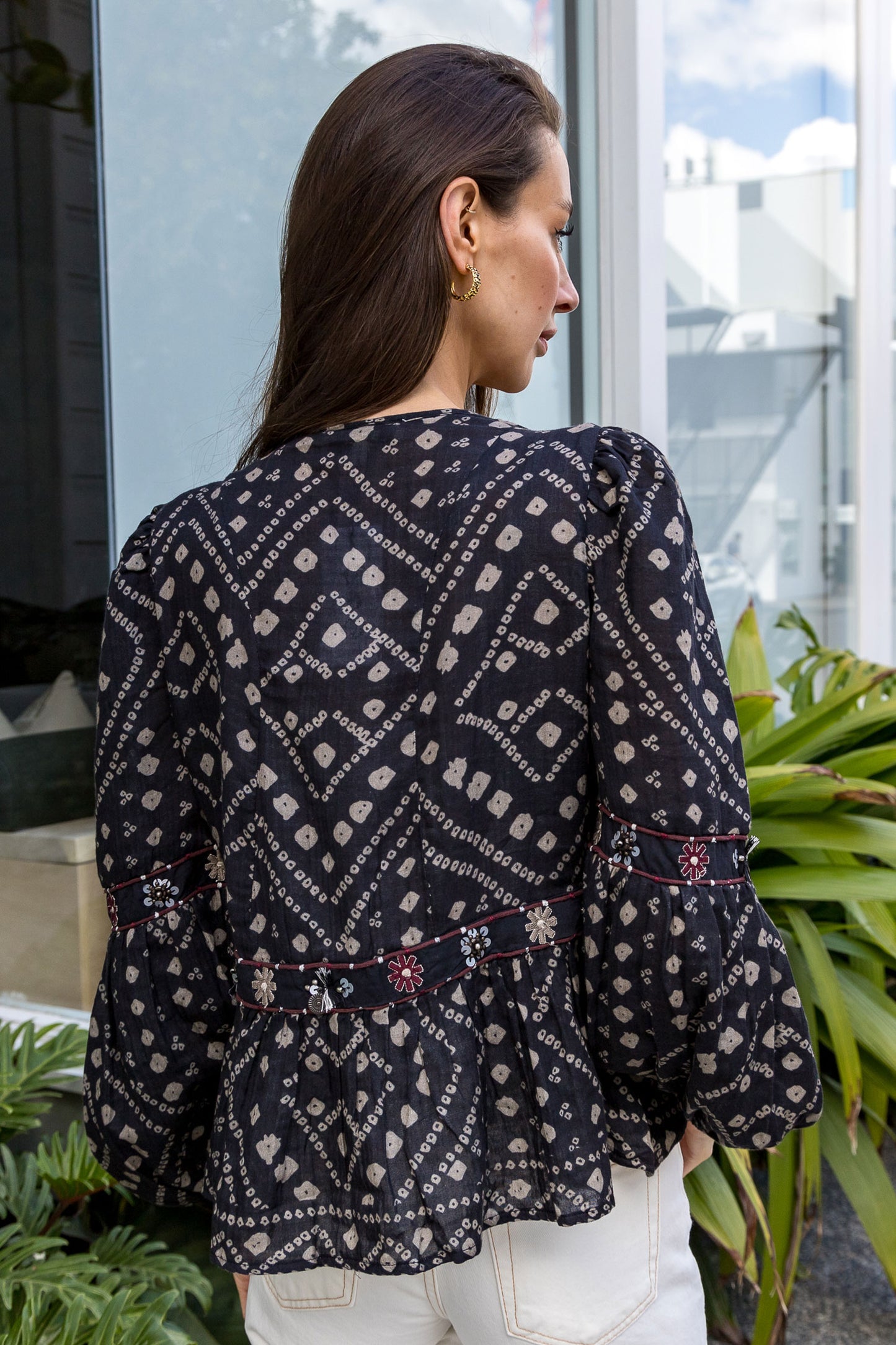 Maja Embroidery L/SLV Top