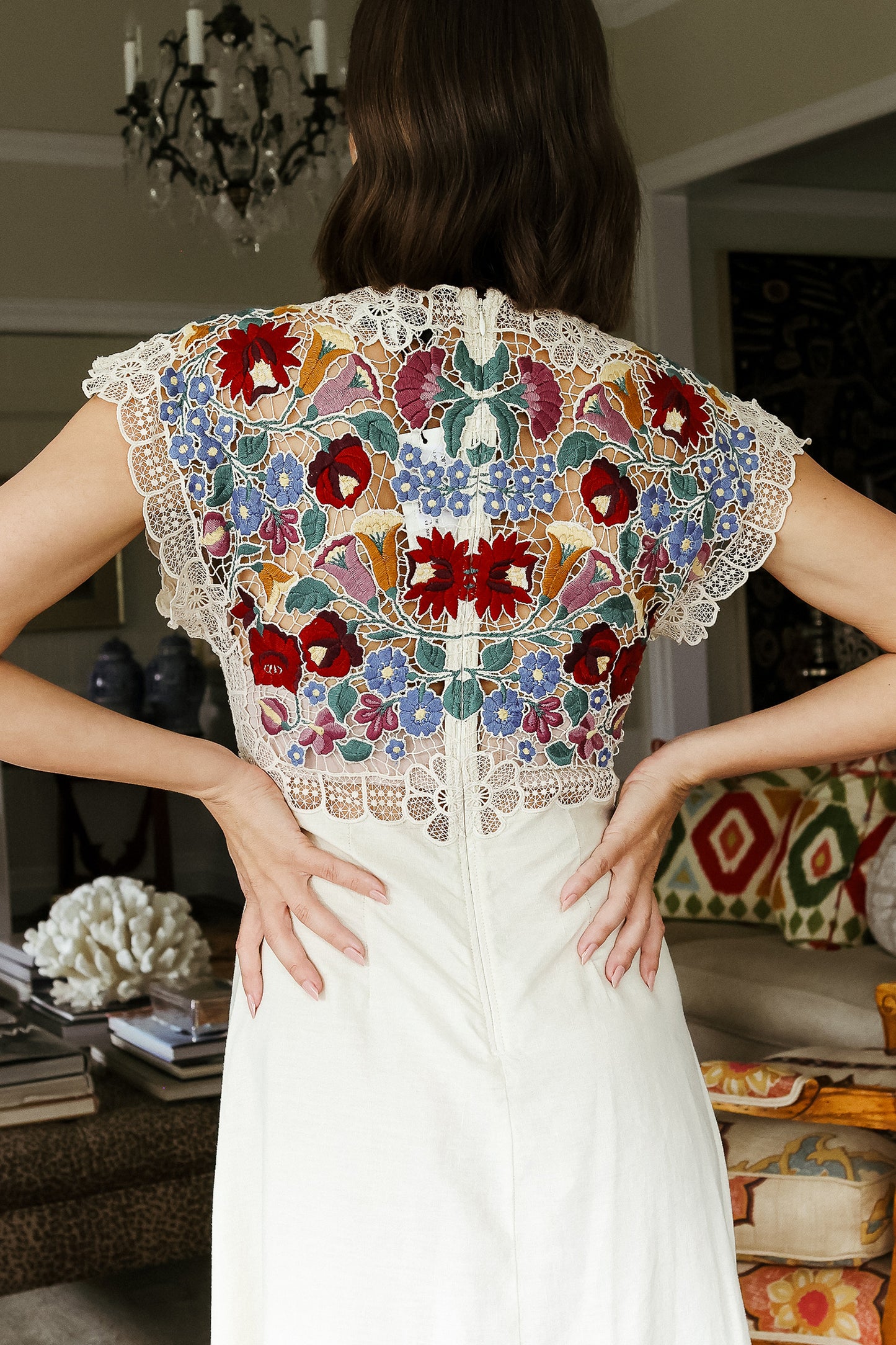 Katherine Embroidery V-Neck Dress