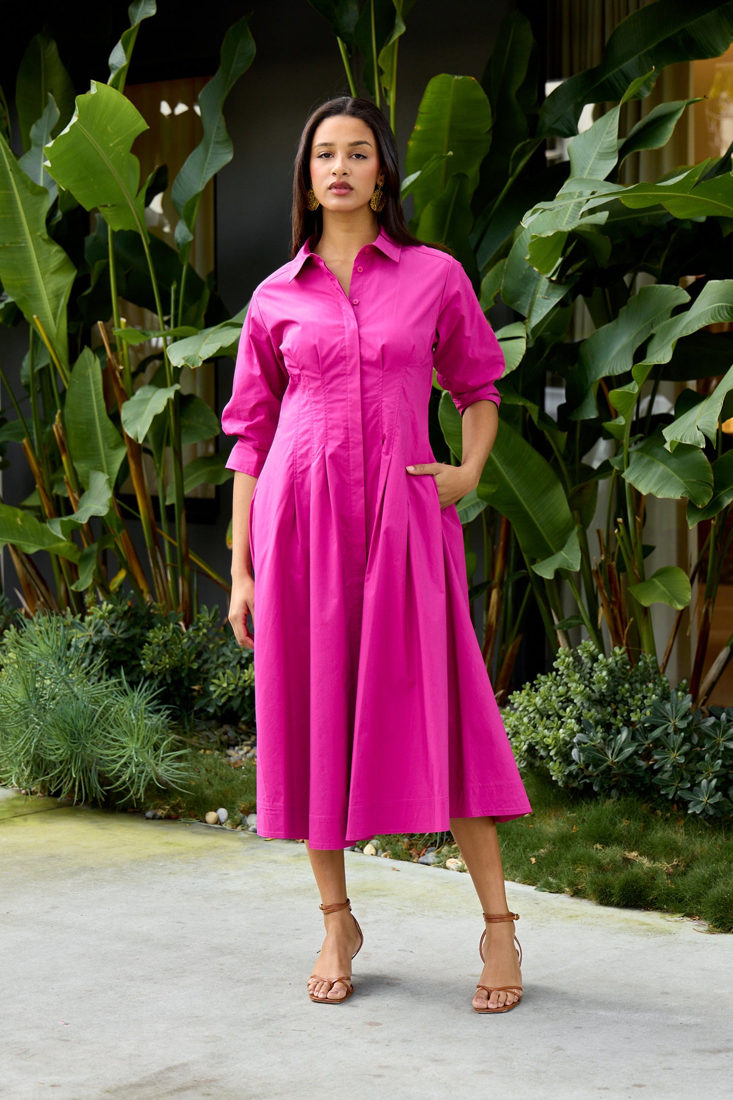 Jazz Pintuck Midi Dress