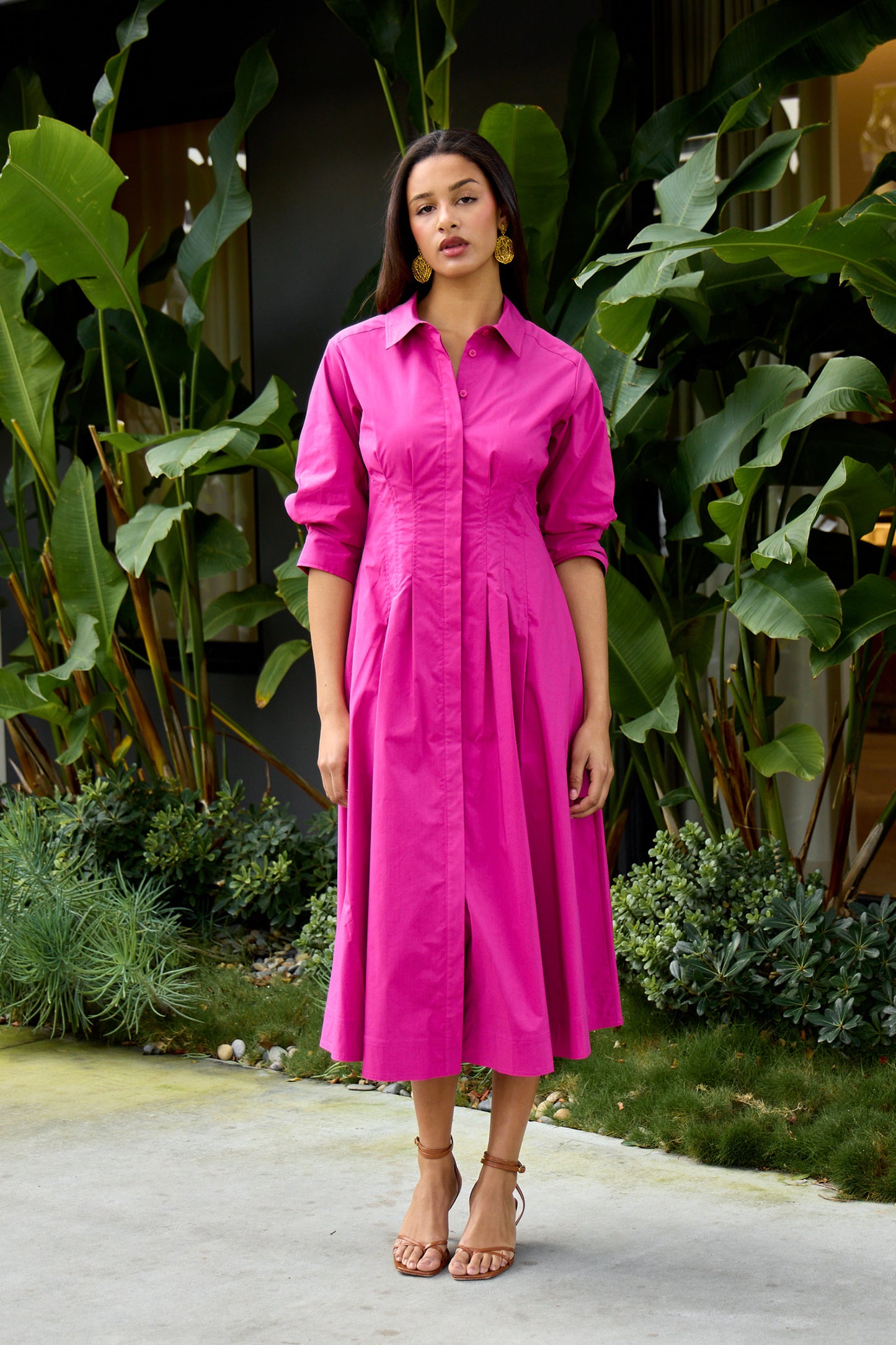 Jazz Pintuck Midi Dress