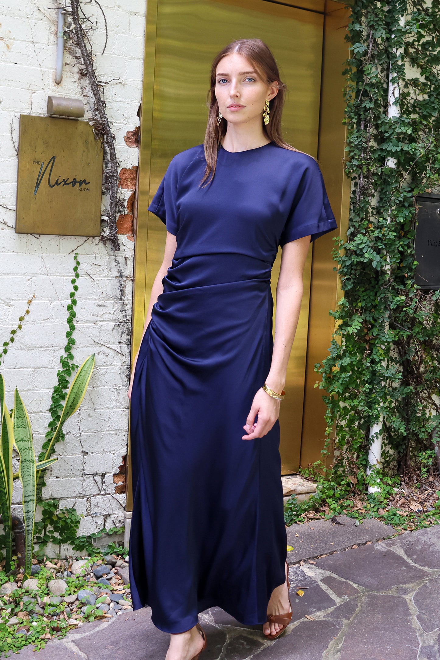 Marabella S/S Draped Midi Dress