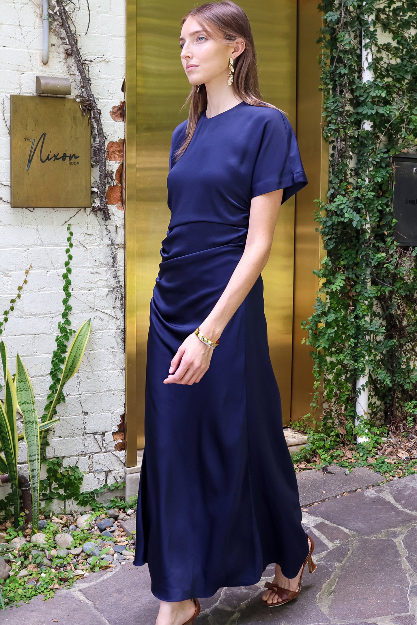 Marabella S/S Draped Midi Dress