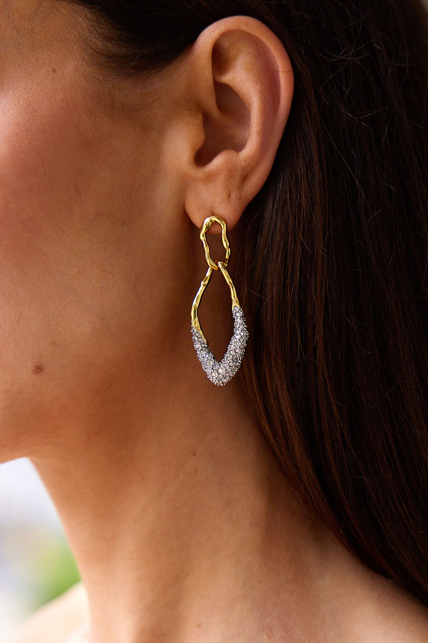 Solanales Pebble Double Link Earring