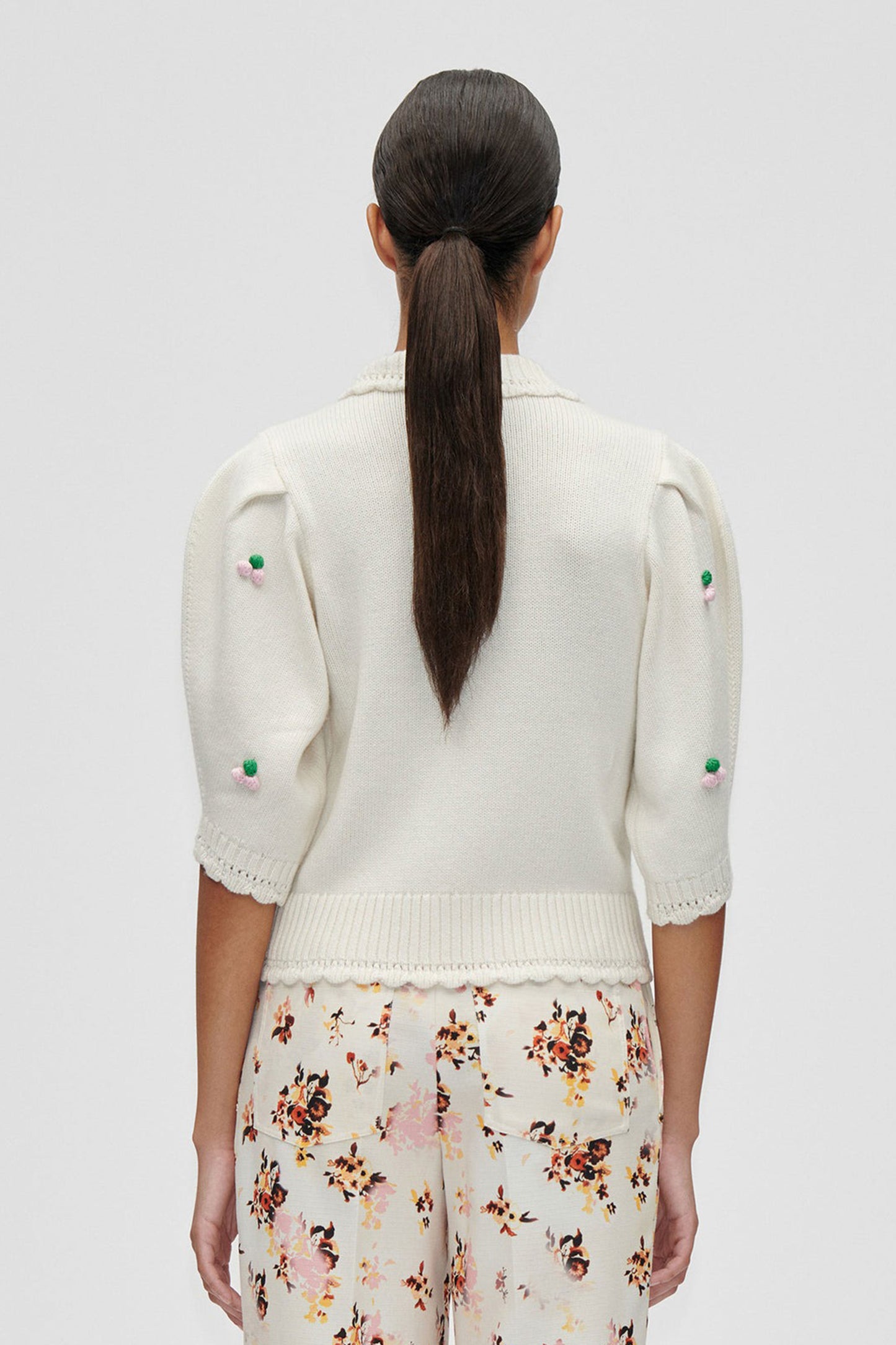 Bubble Knit Polo Cardigan