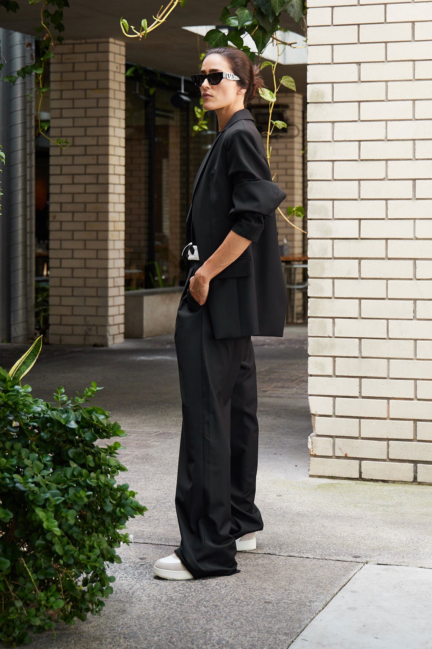 Tropical Wool Fold Over Pant - FINAL SALE