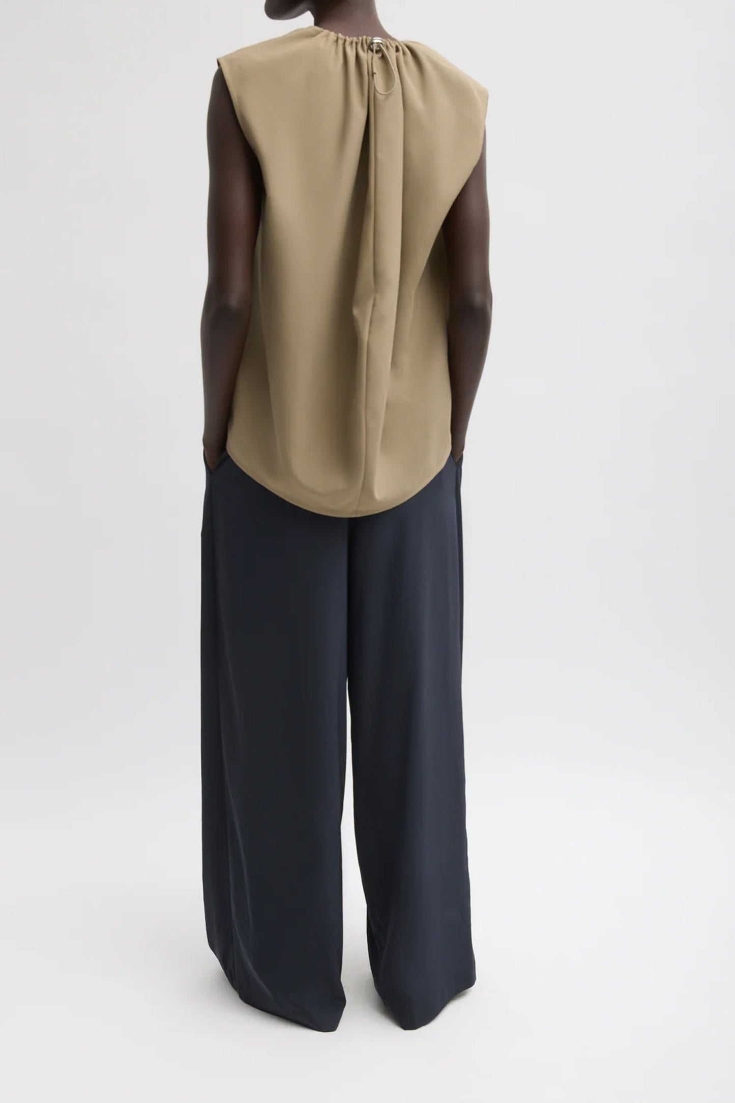 Lotte Nylon Shirred Neck Top