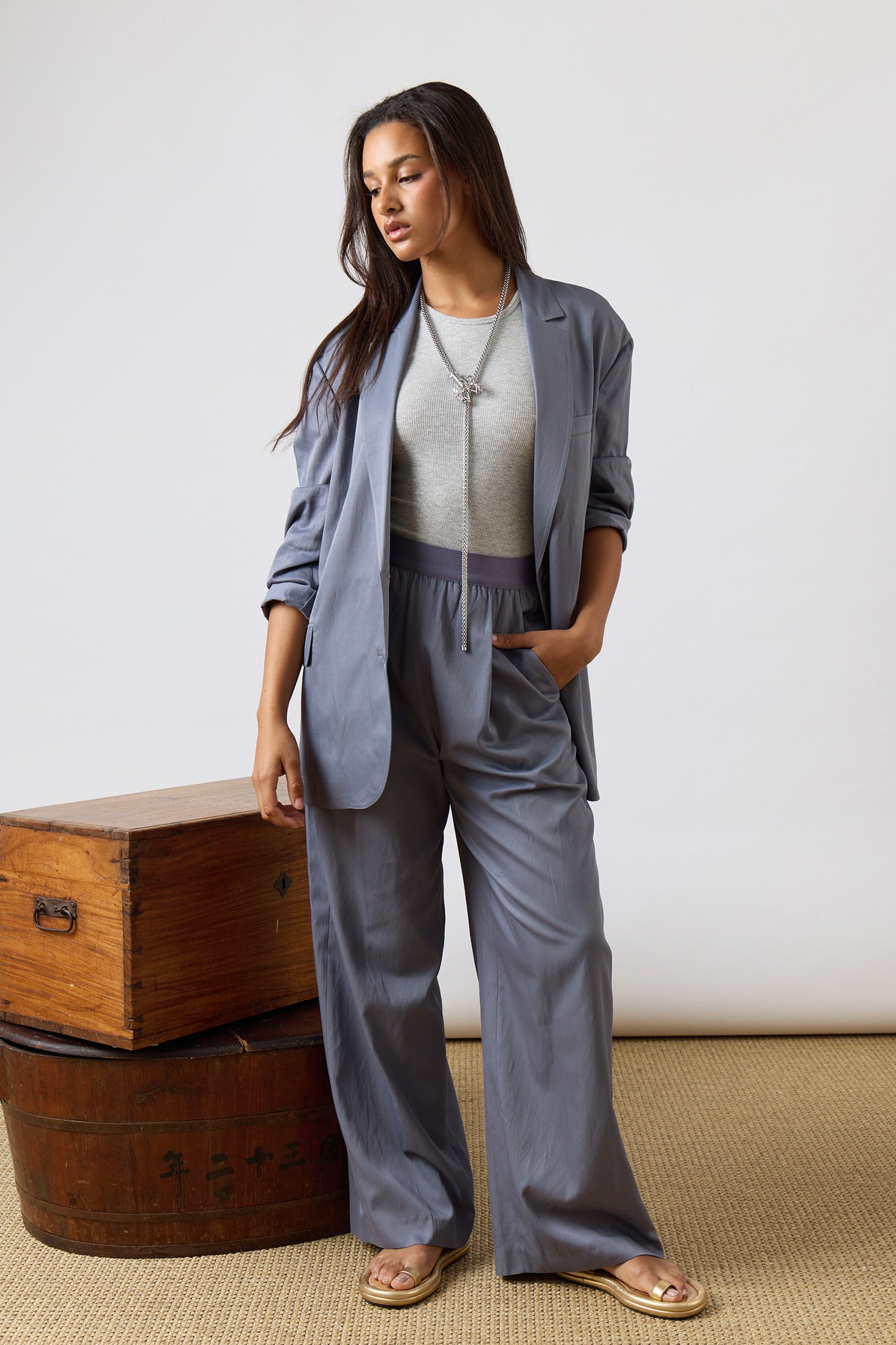 Drapey Suiting Marit Pull On Pant