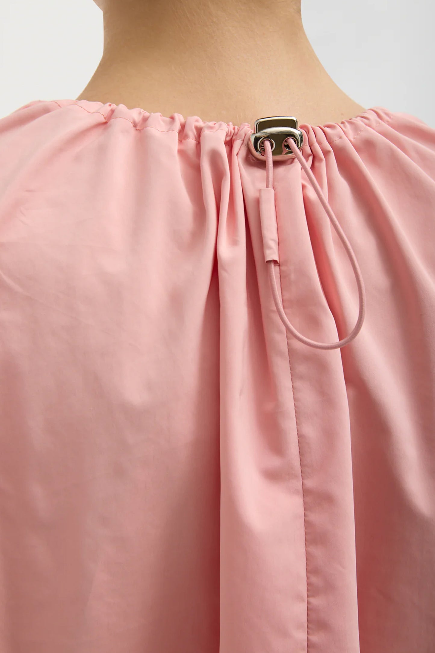 Nylon Shirred Neck Top