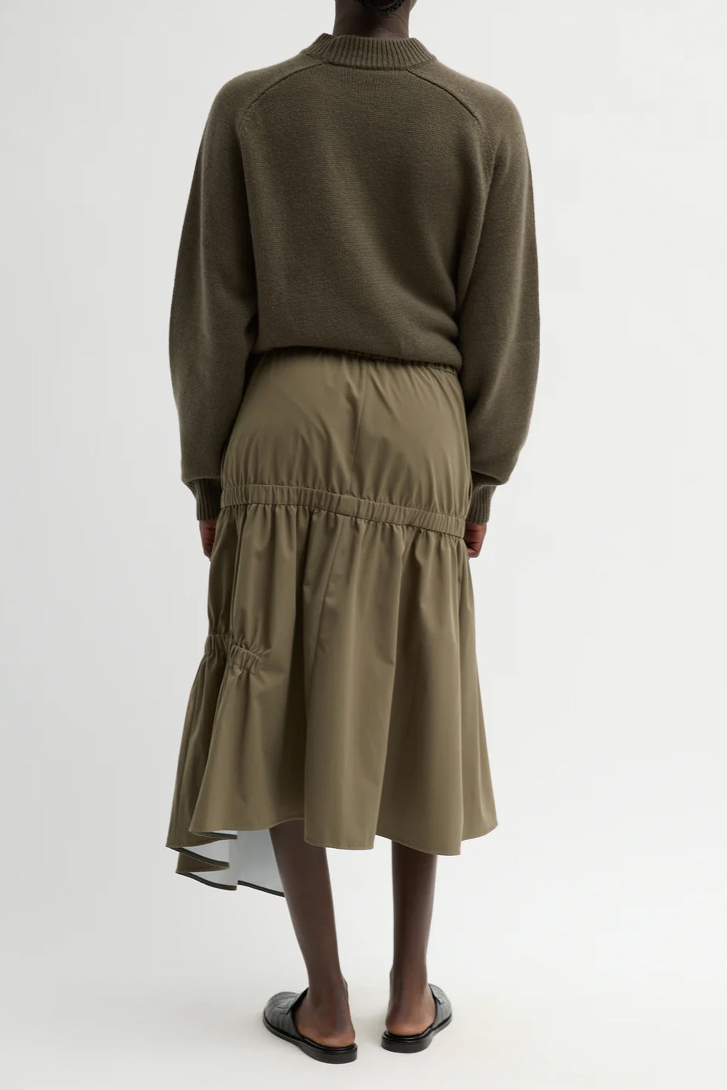 Tech Suiting Asymmetrical Skirt