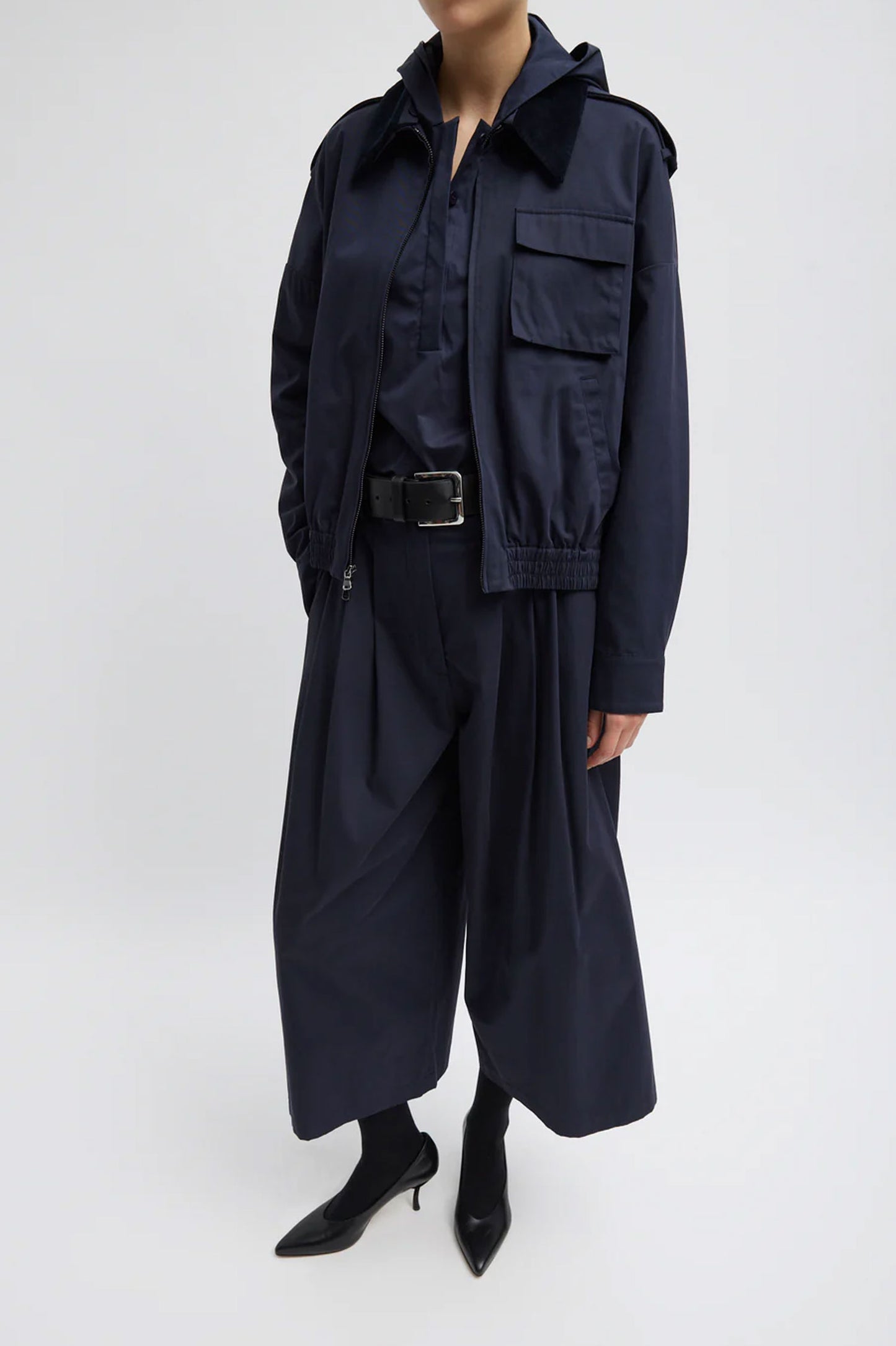 Bio Twill Triple Pleat Cropped Pant - FINAL SALE