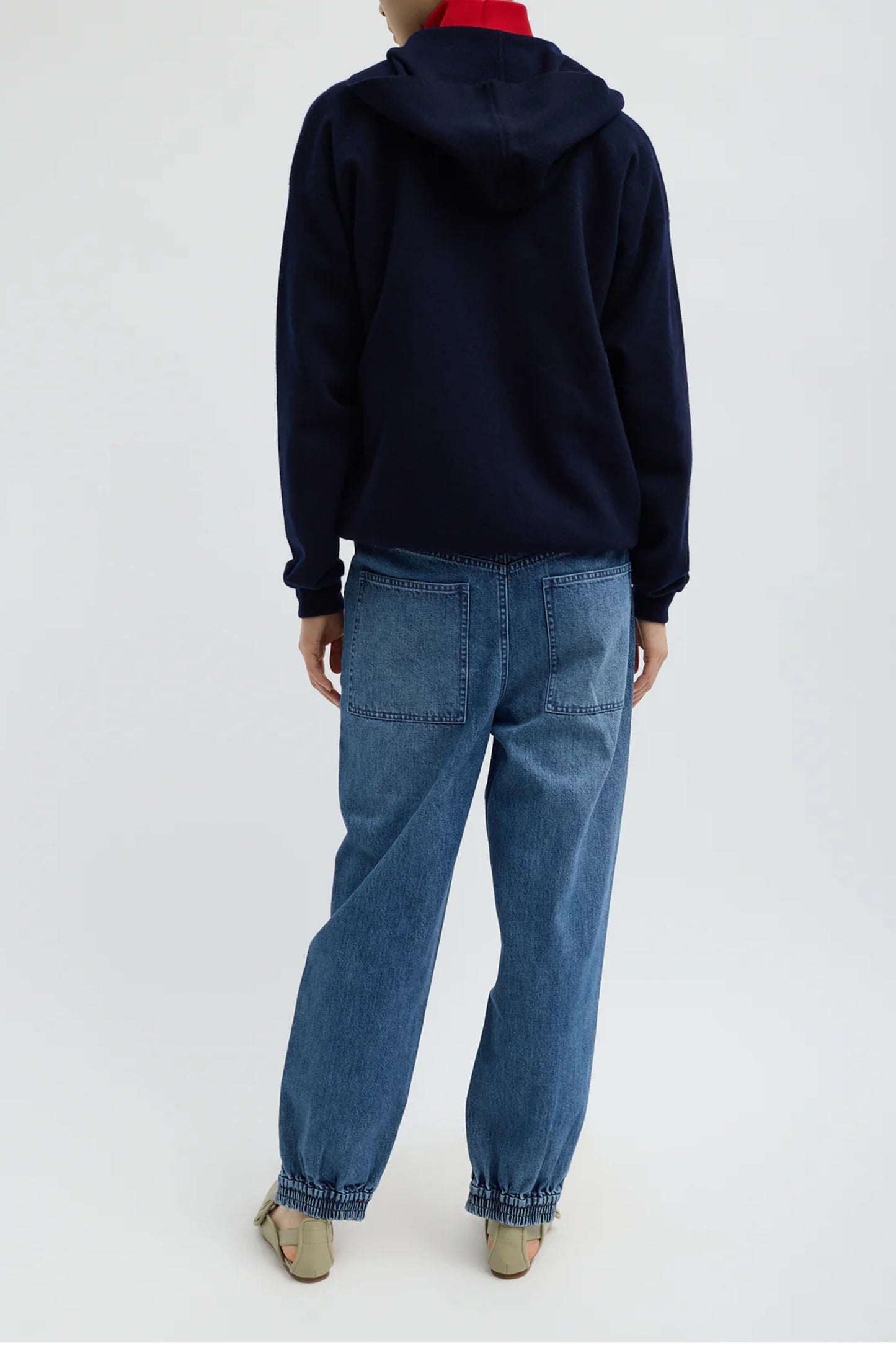 Zippered Denim Jogger