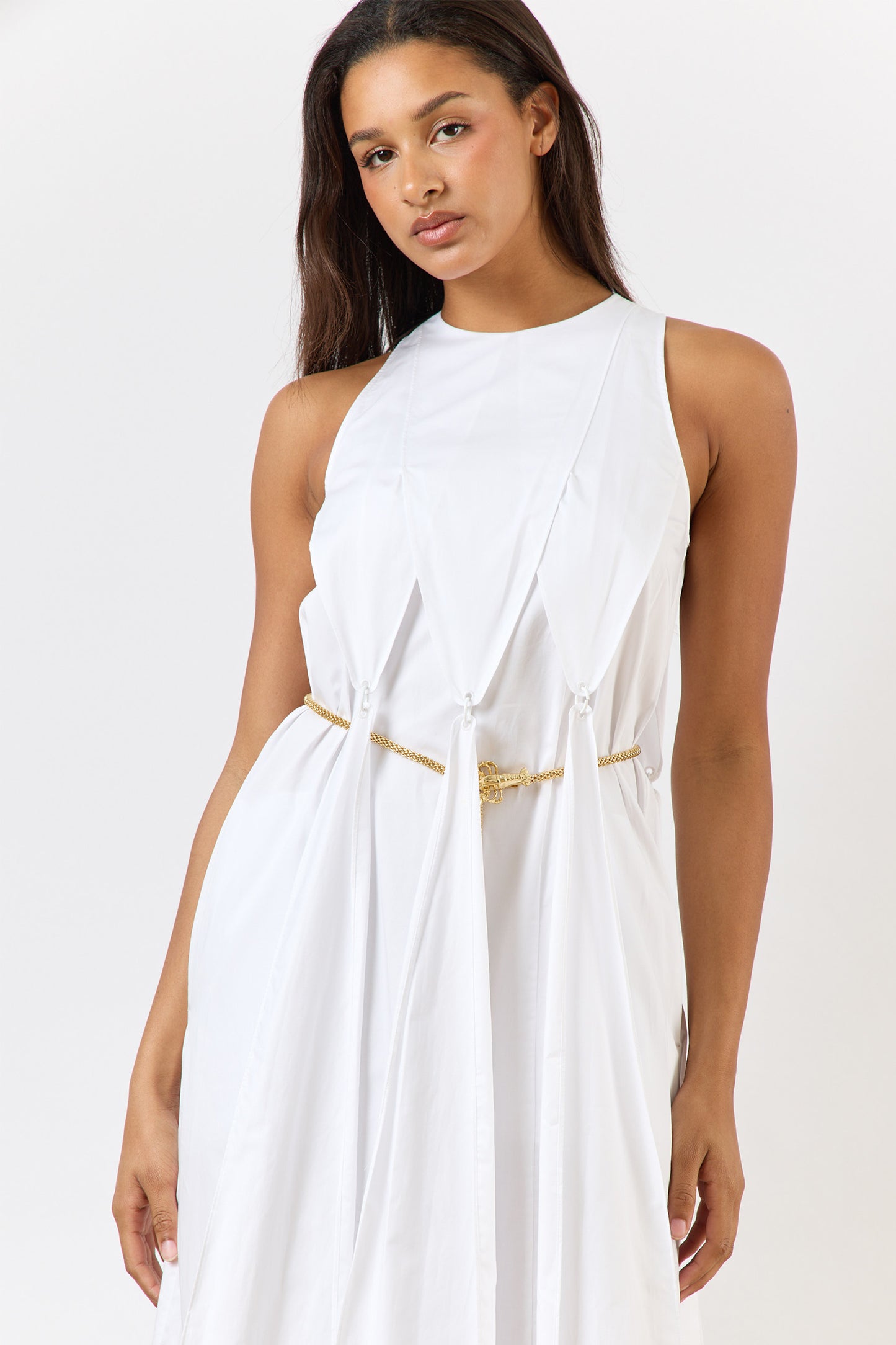 Eco Poplin Halter Paneled Dress