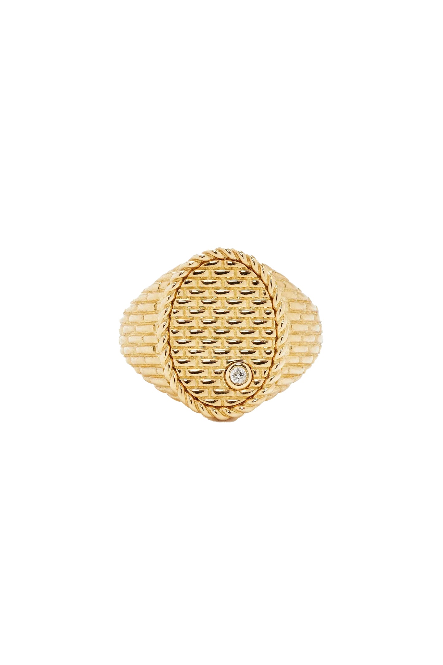 Cannage Oval Signet Ring