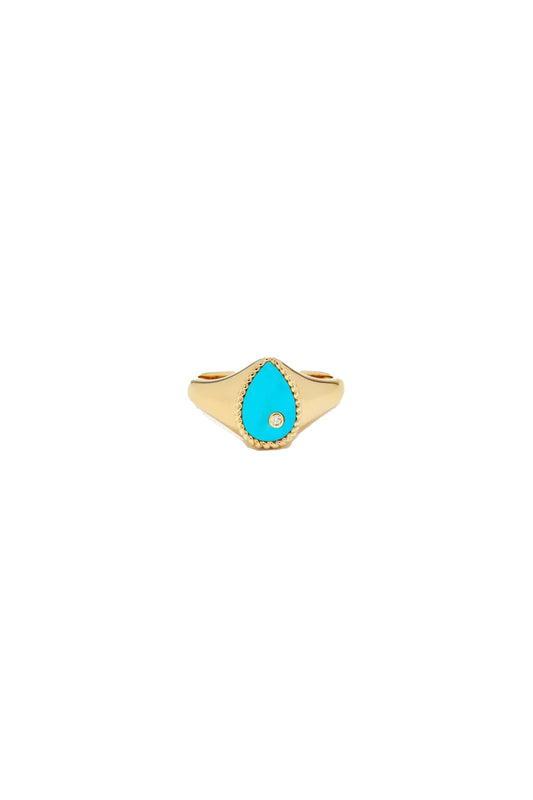 Mini Pear Signet Ring