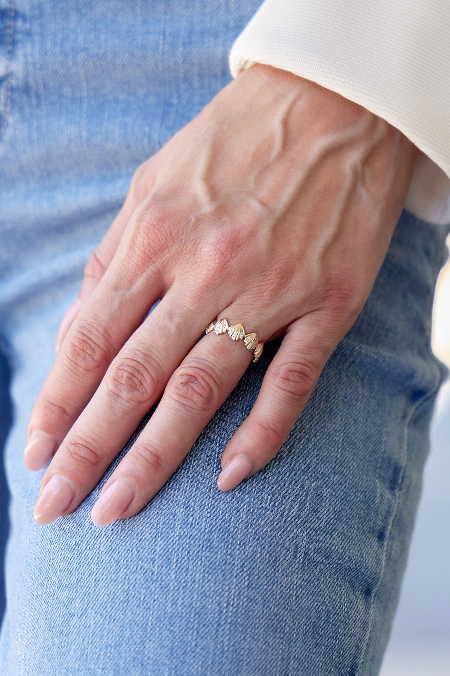 Shell Diamond Ring