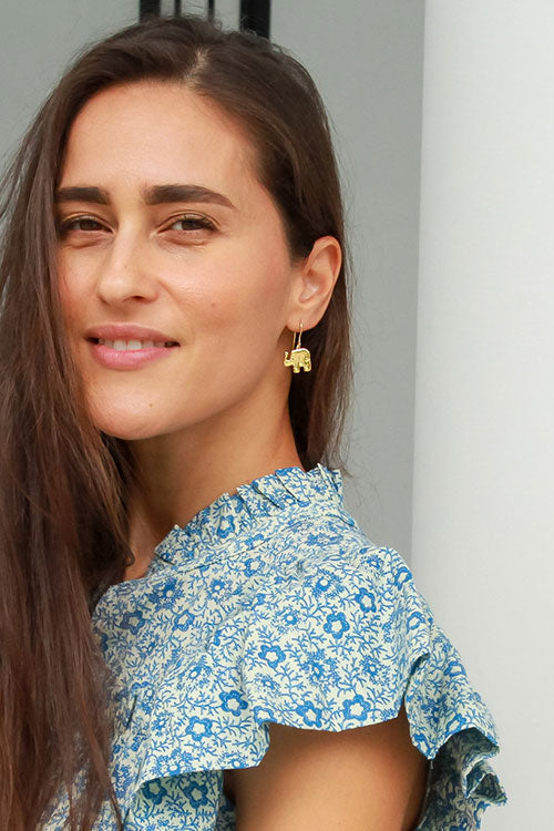 Elephant Charm Earring