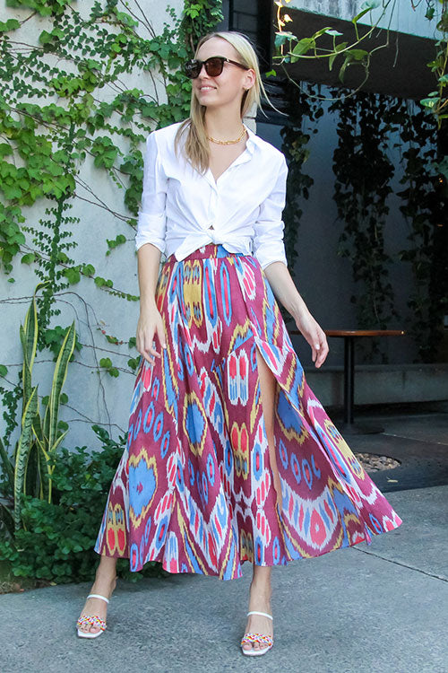 Grape Ikat Skirt - FINAL SALE