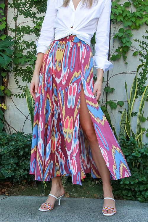 Grape Ikat Skirt - FINAL SALE