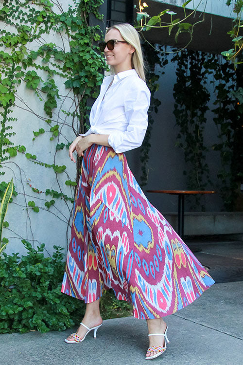 Grape Ikat Skirt - FINAL SALE