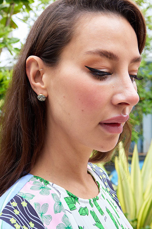 Crystal Round Post Earring