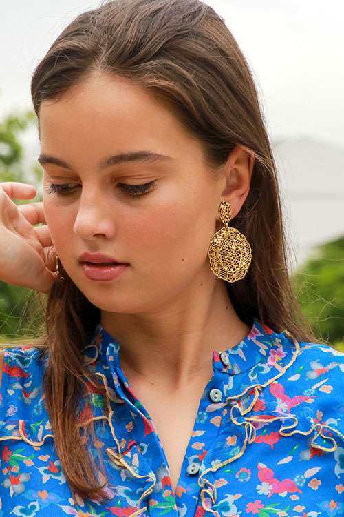 Lace Clip Earrings