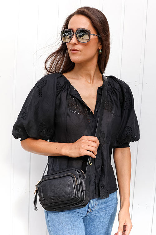 Eyelet Puff Sleeve Shirt - FINAL SALE