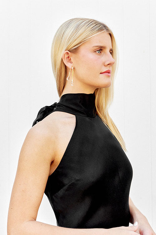 Draped Halter Neck Dress