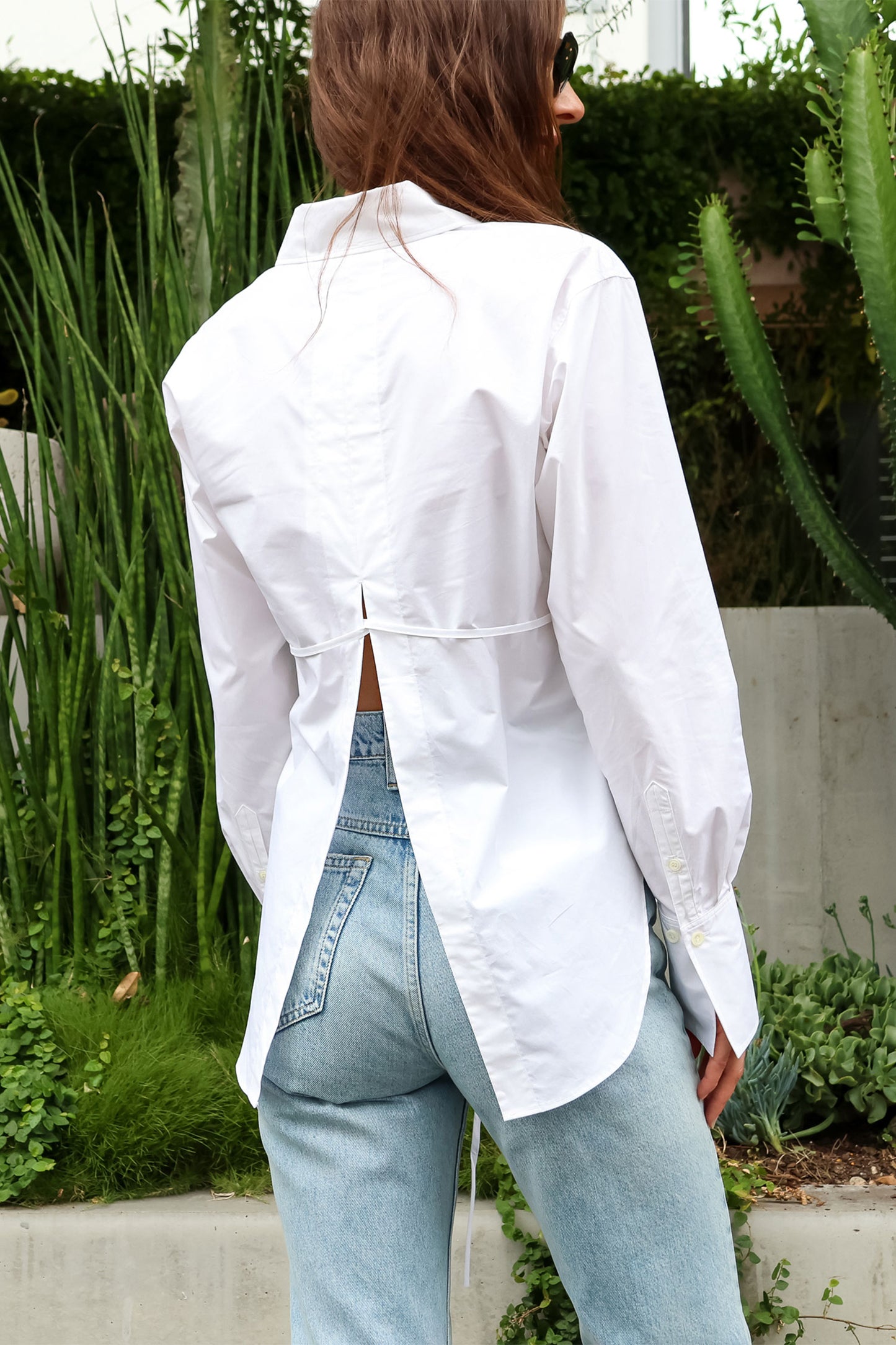 Slit Back Waist Tie Shirt - FINAL SALE