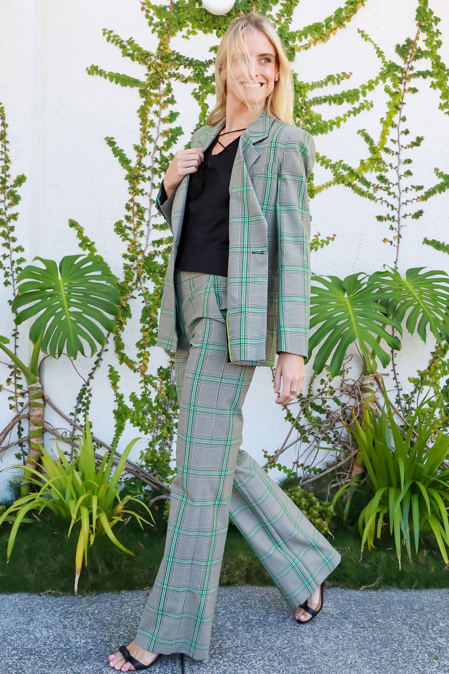 Check Wide Leg Trouser - FINAL SALE