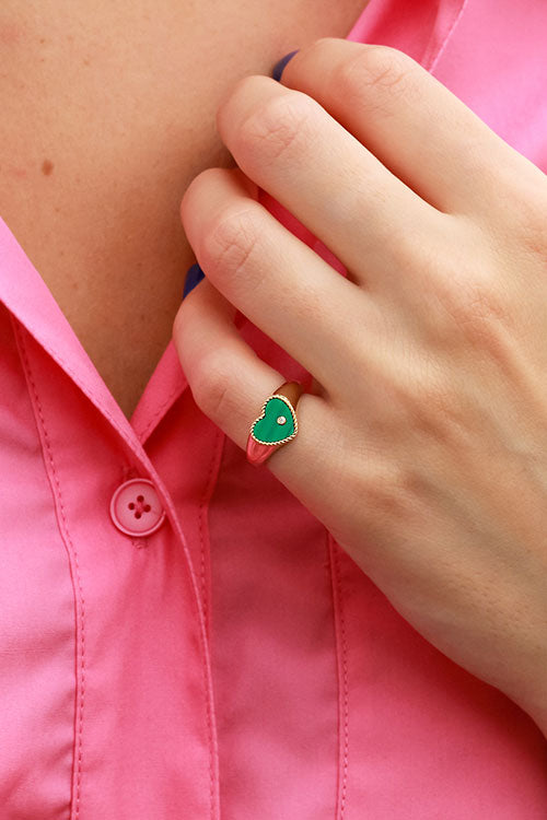 Mini Heart Signet Ring