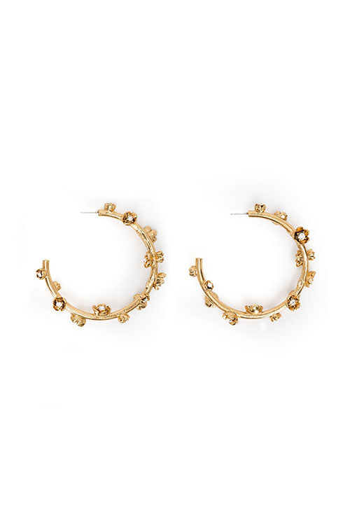 Flower Hoop Earring
