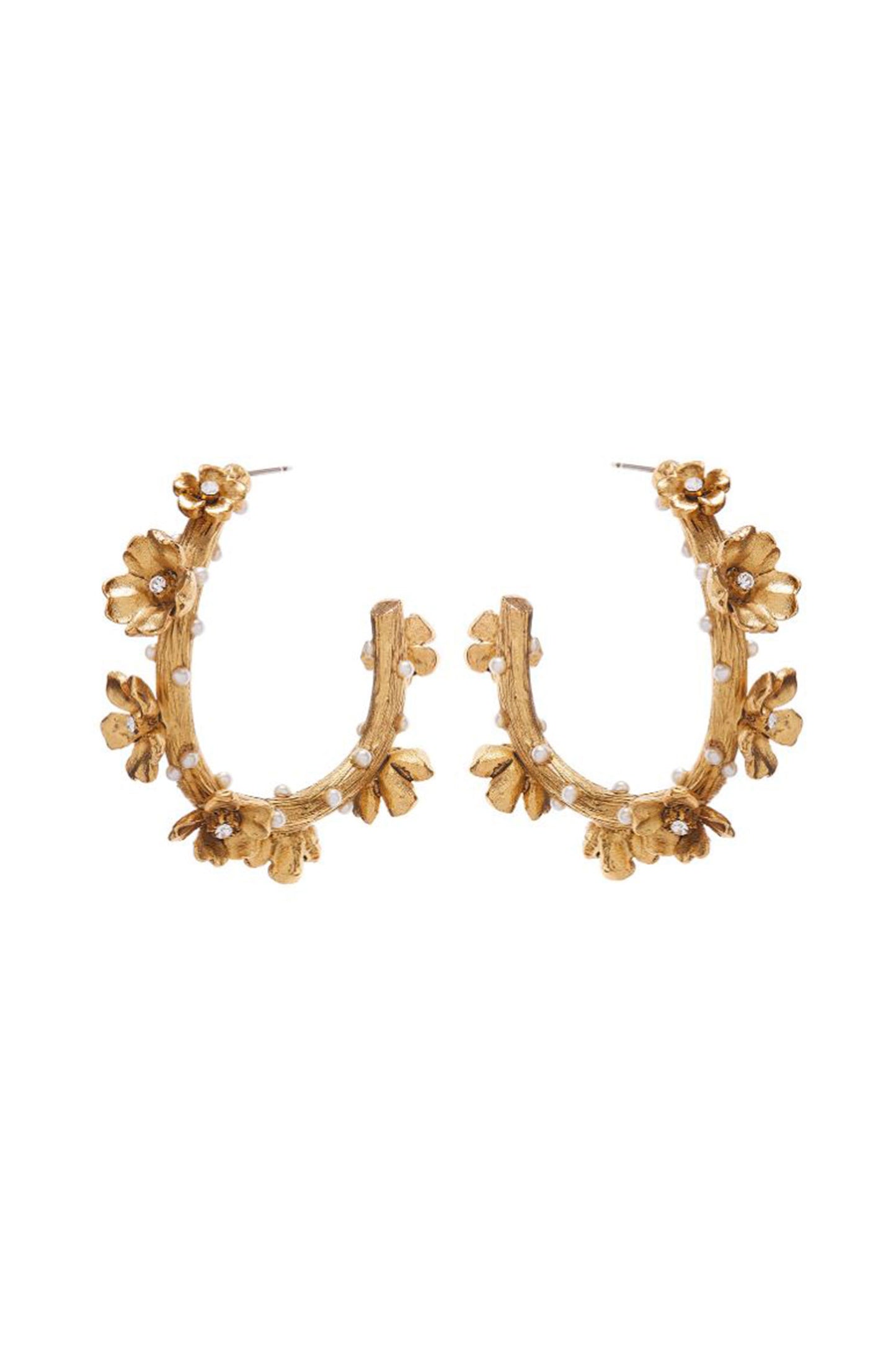 Flower Crystal Hoop Earring