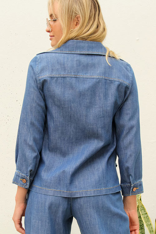 Tie Denim L/S Top - FINAL SALE