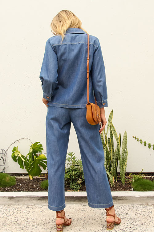 Tie Denim L/S Top - FINAL SALE